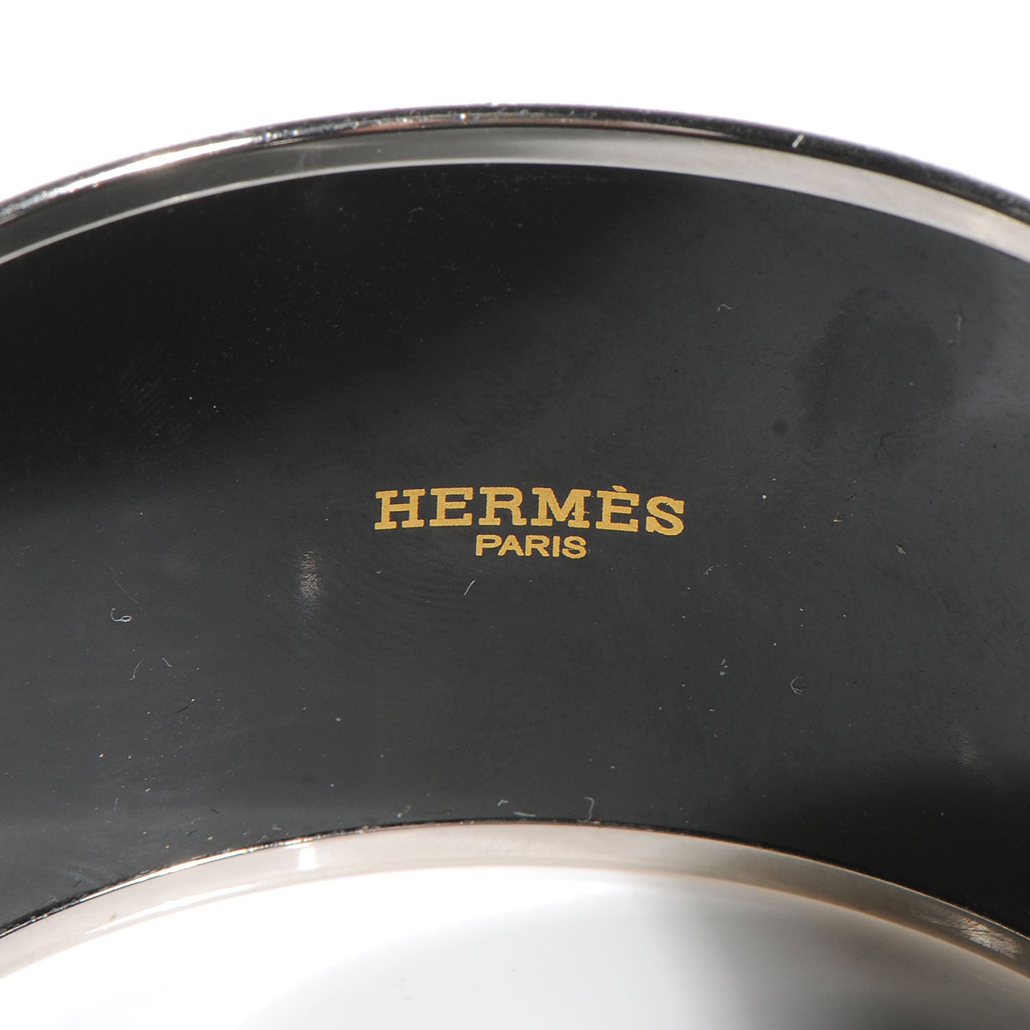 Hermes Enamel Printed Qu Importe Le Flacon Extra Wide Bracelet 62 4 of 5