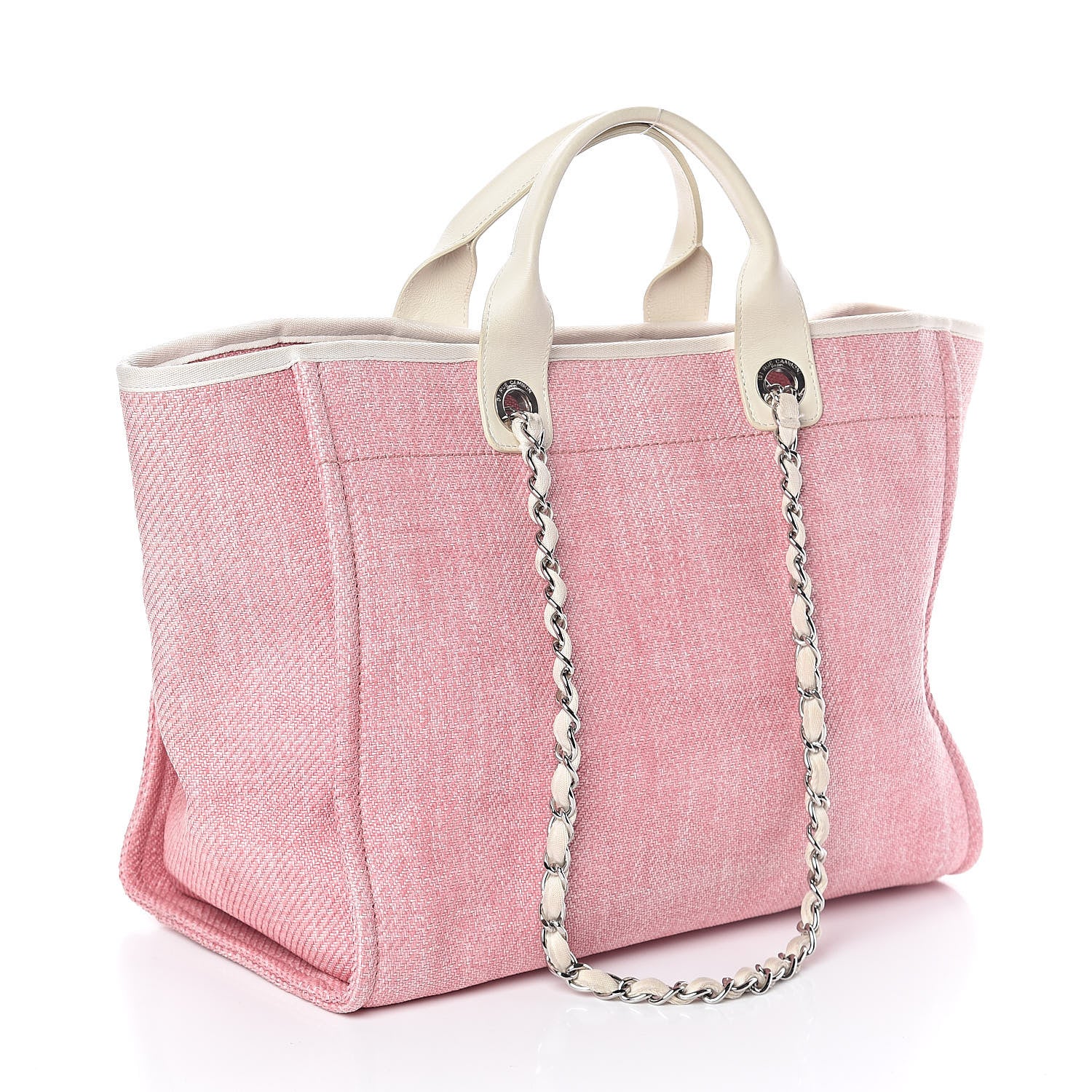 Chanel Canvas Large Deauville Tote Pink 3 of 10