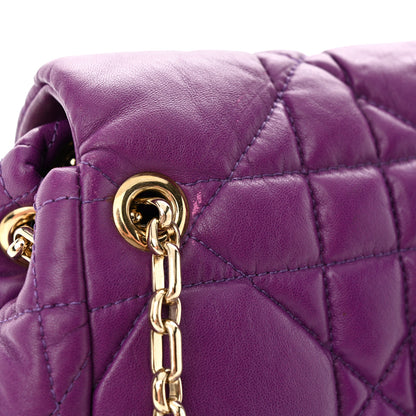 Christian Dior Lambskin Cannage Small Milly La Foret Shoulder Bag Purple 12 of 13