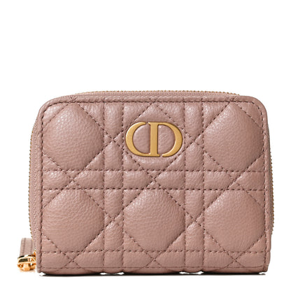 Christian Dior Grained Calfskin Supple Cannage Caro Scarlet Zipped Wallet 1 of 13