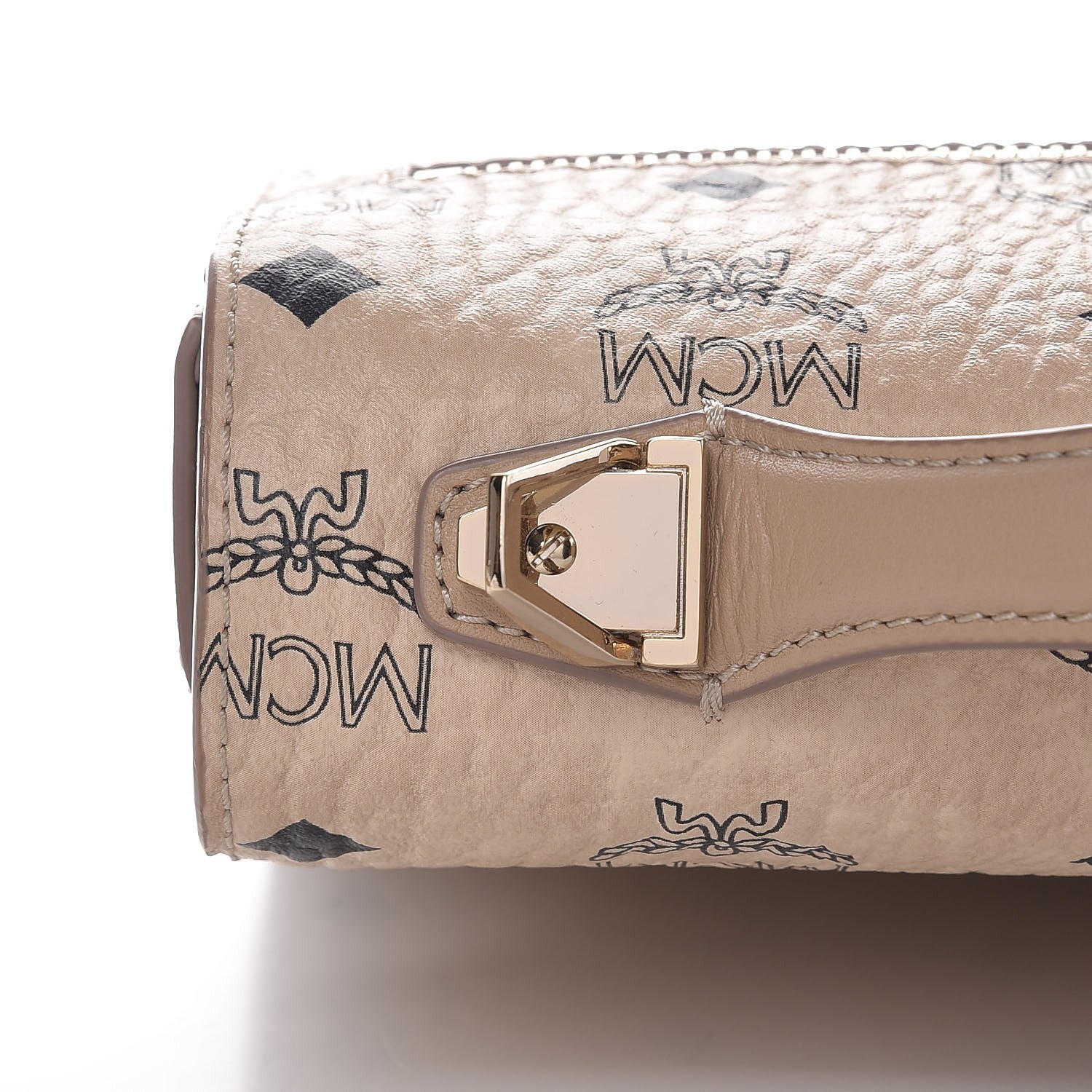 MCM Visetos Medium Patricia Satchel Beige 14 of 16