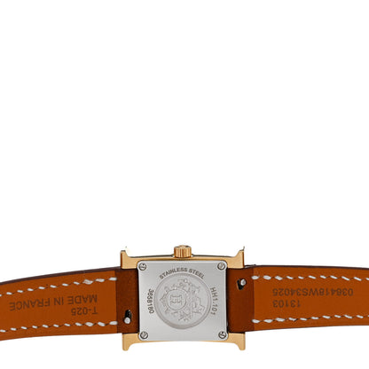 Hermes Stainless Steel Barenia 17.2mm Heure H Hour Quartz Watch Fauve 4 of 5