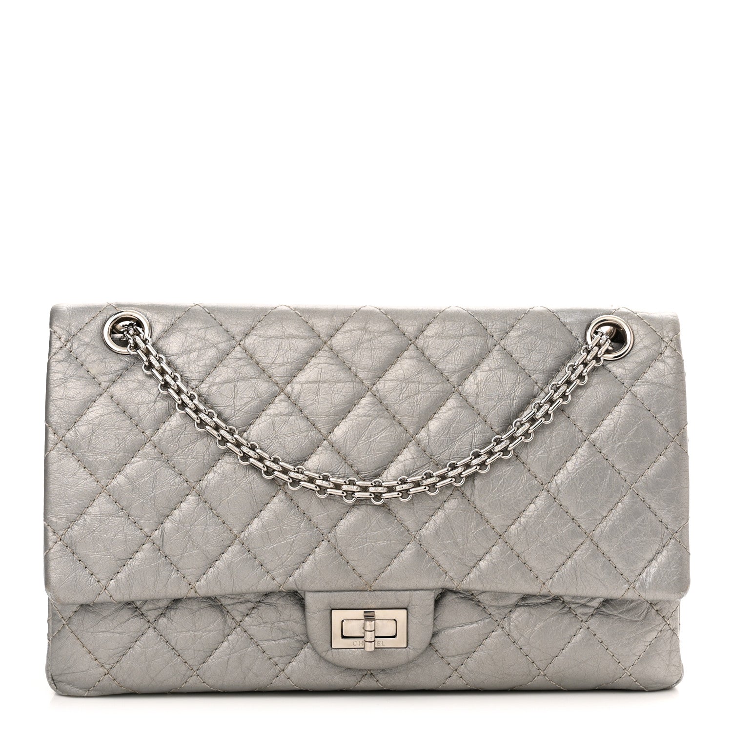Chanel Metallic Aged Calfskin Quilted 2.55 Reissue 226 Flap Silver 1 of 16