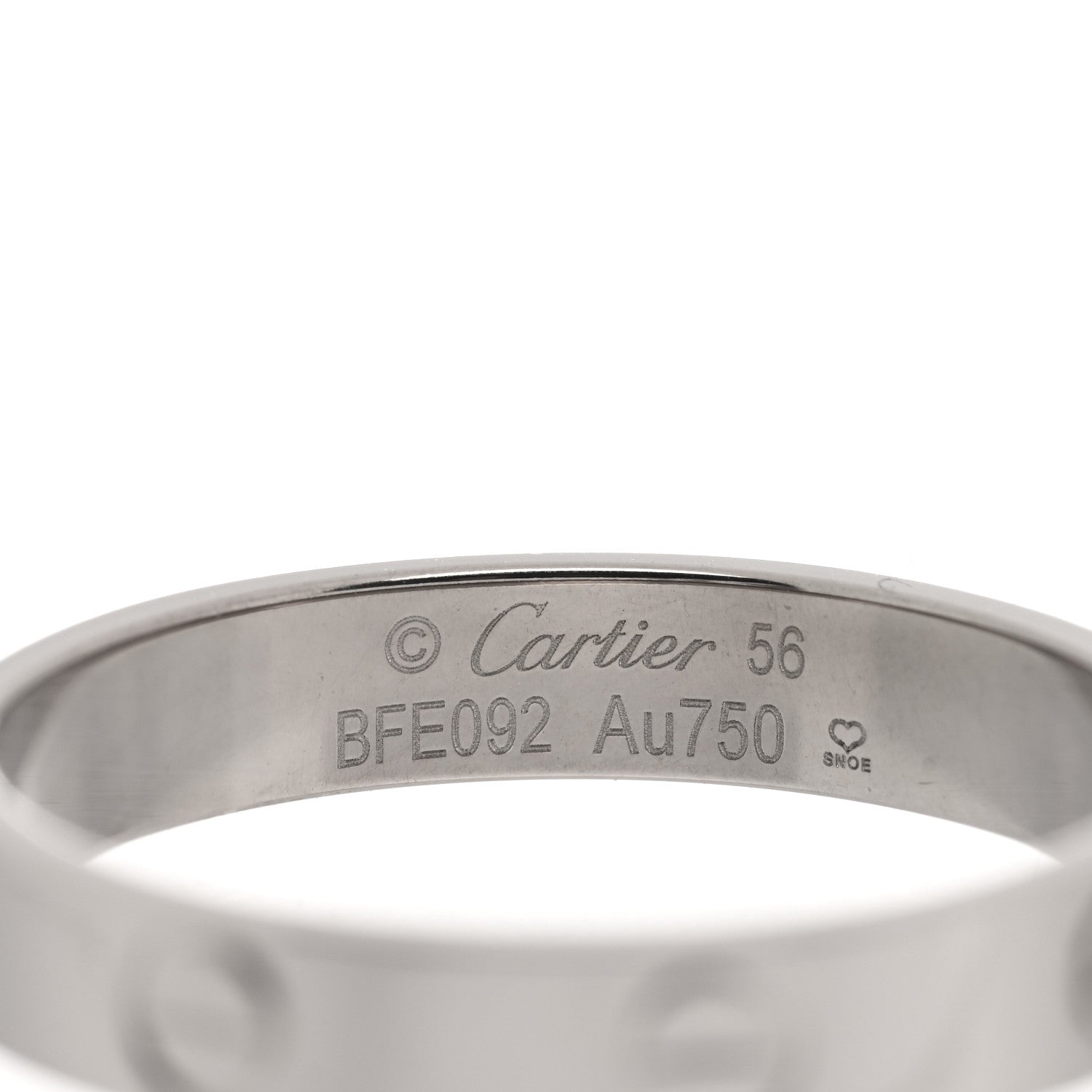Cartier 18K White Gold 3.5mm LOVE Wedding Band Ring 56 7.5 4 of 4