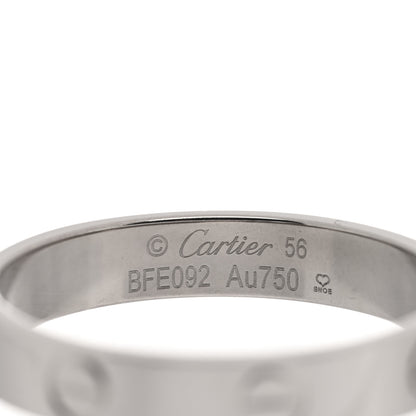Cartier 18K White Gold 3.5mm LOVE Wedding Band Ring 56 7.5 4 of 4
