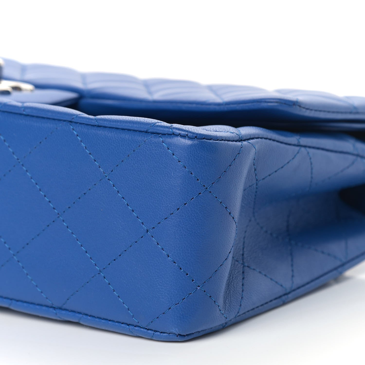Chanel Lambskin Quilted Medium Double Flap Blue 9 of 14
