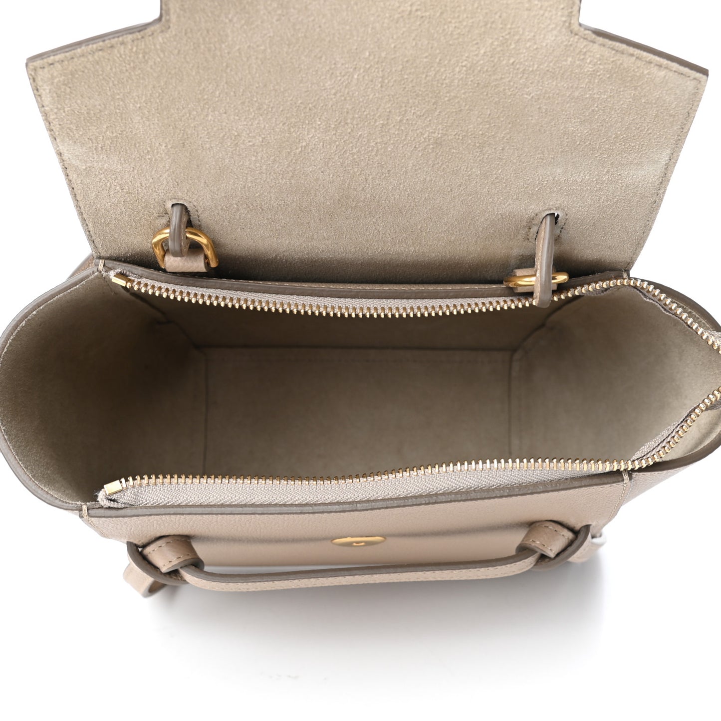 Grained Calfskin Nano Belt Bag Light Taupe