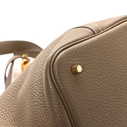 Hermes Taurillon Clemence Picotin Lock 22 MM Etoupe 10 of 11