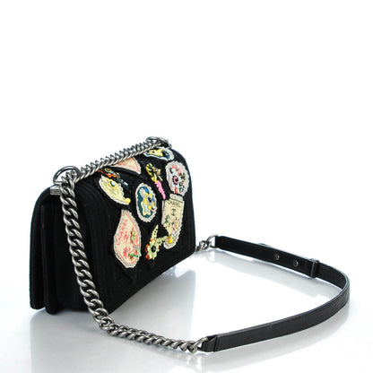 Chanel Felt Crest Embellished Medium Boy Flap Black 3 of 8