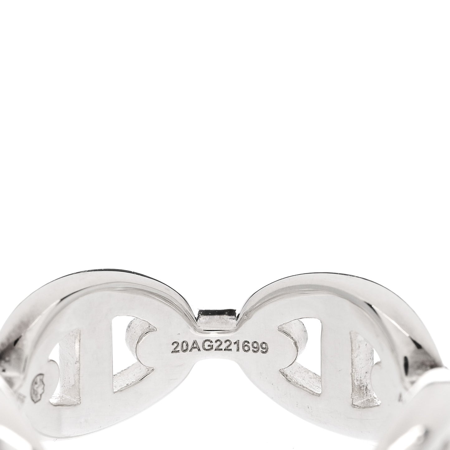 Sterling Silver PM Chaine d'Ancre Enchainee Band Ring 53 6.5