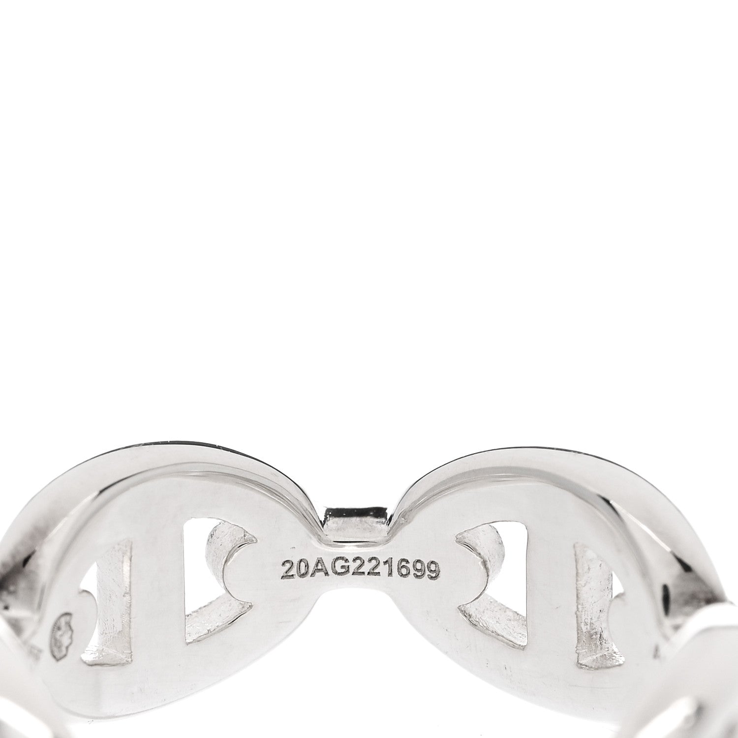 Hermes Sterling Silver PM Chaine d'Ancre Enchainee Band Ring 53 6.5 7 of 9