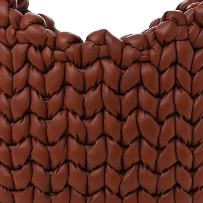 Chloe Lambskin Woven Wooden C Shoulder Bag Sepia Brown 8 of 10