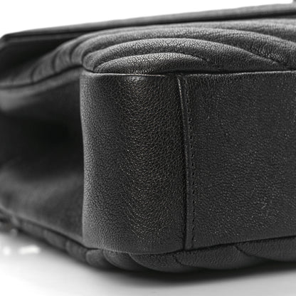 Saint Laurent Sheepskin Matelasse Chevron Monogram Medium College Bag Black 7 of 10