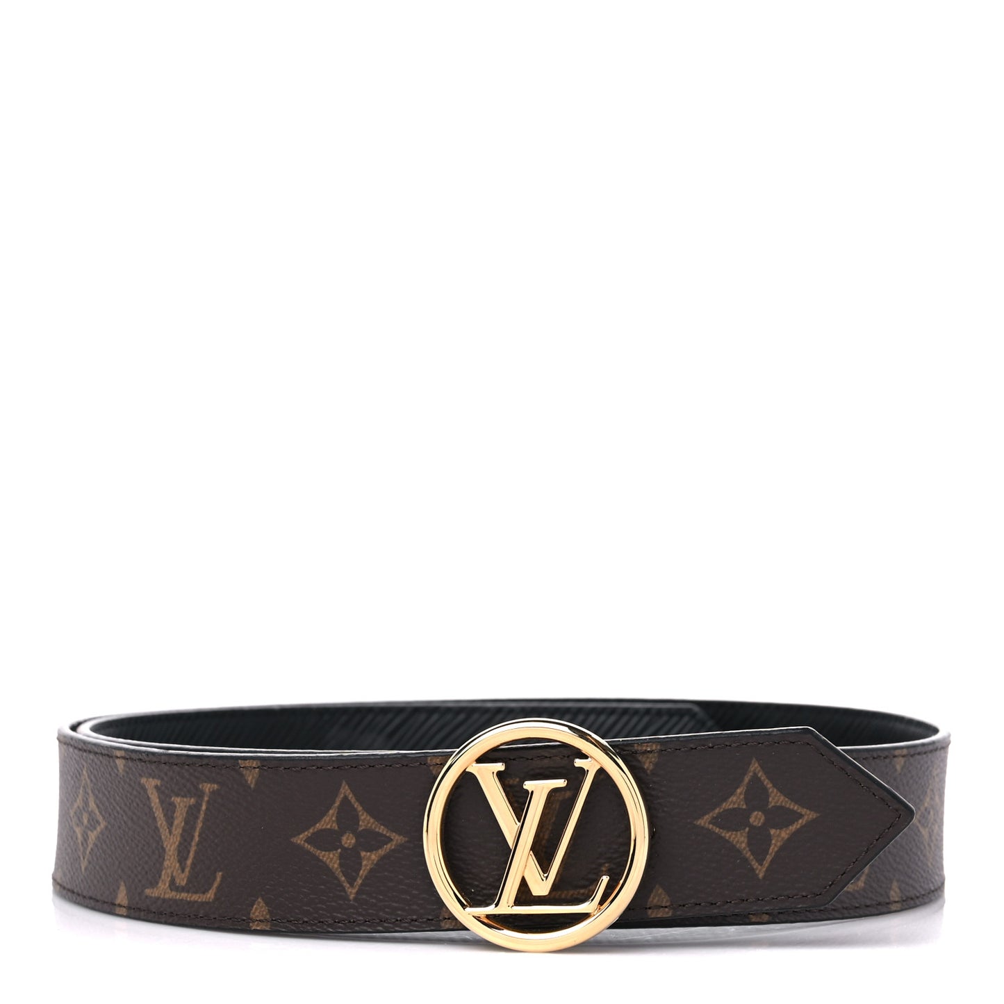 Monogram Epi 35mm LV Circle Reversible Belt 85 34 Black