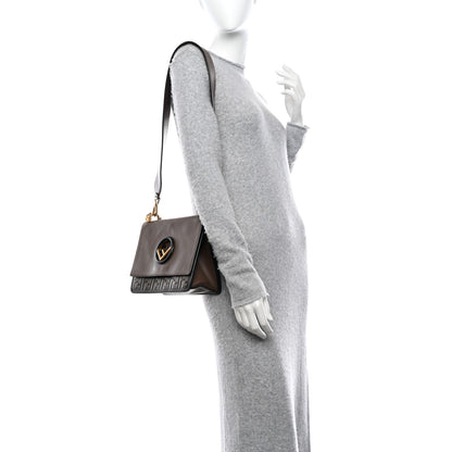 Fendi Vitello Century F is Fendi Bi-Color FF 1974 Embossed Kan I Shoulder Bag Maya Black 2 of 10