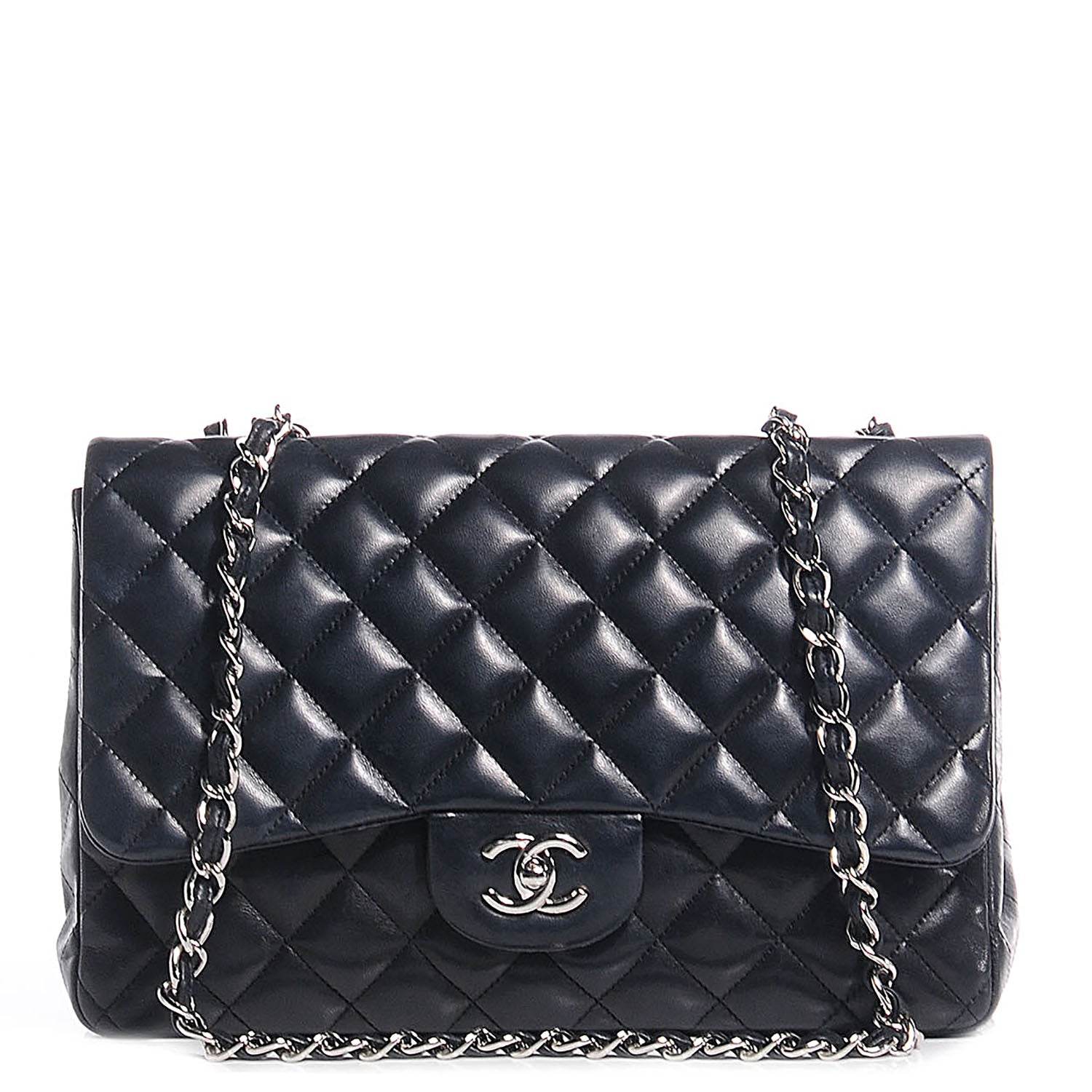 Chanel Lambskin Quilted Jumbo Single Flap Black 1 of 8