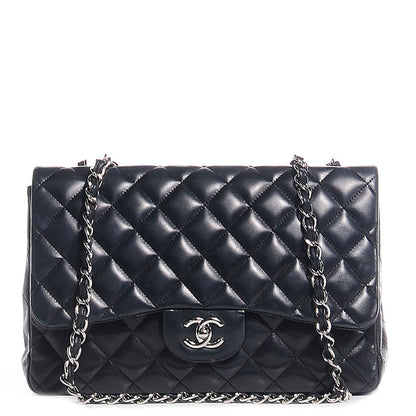Chanel Lambskin Quilted Jumbo Single Flap Black 1 of 8