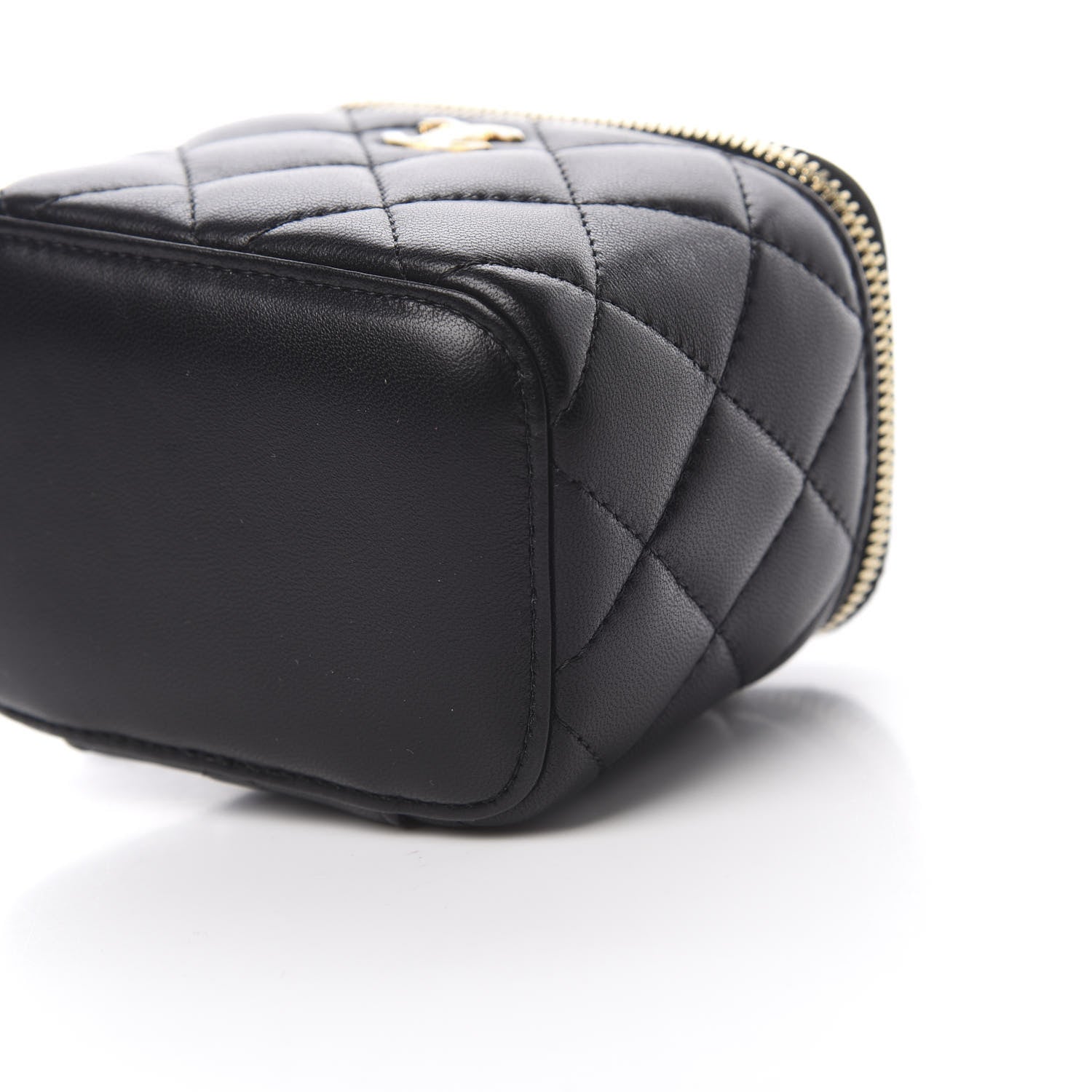 Chanel Lambskin Quilted Mini Pearl Crush Vanity Case With Chain Black 10 of 11