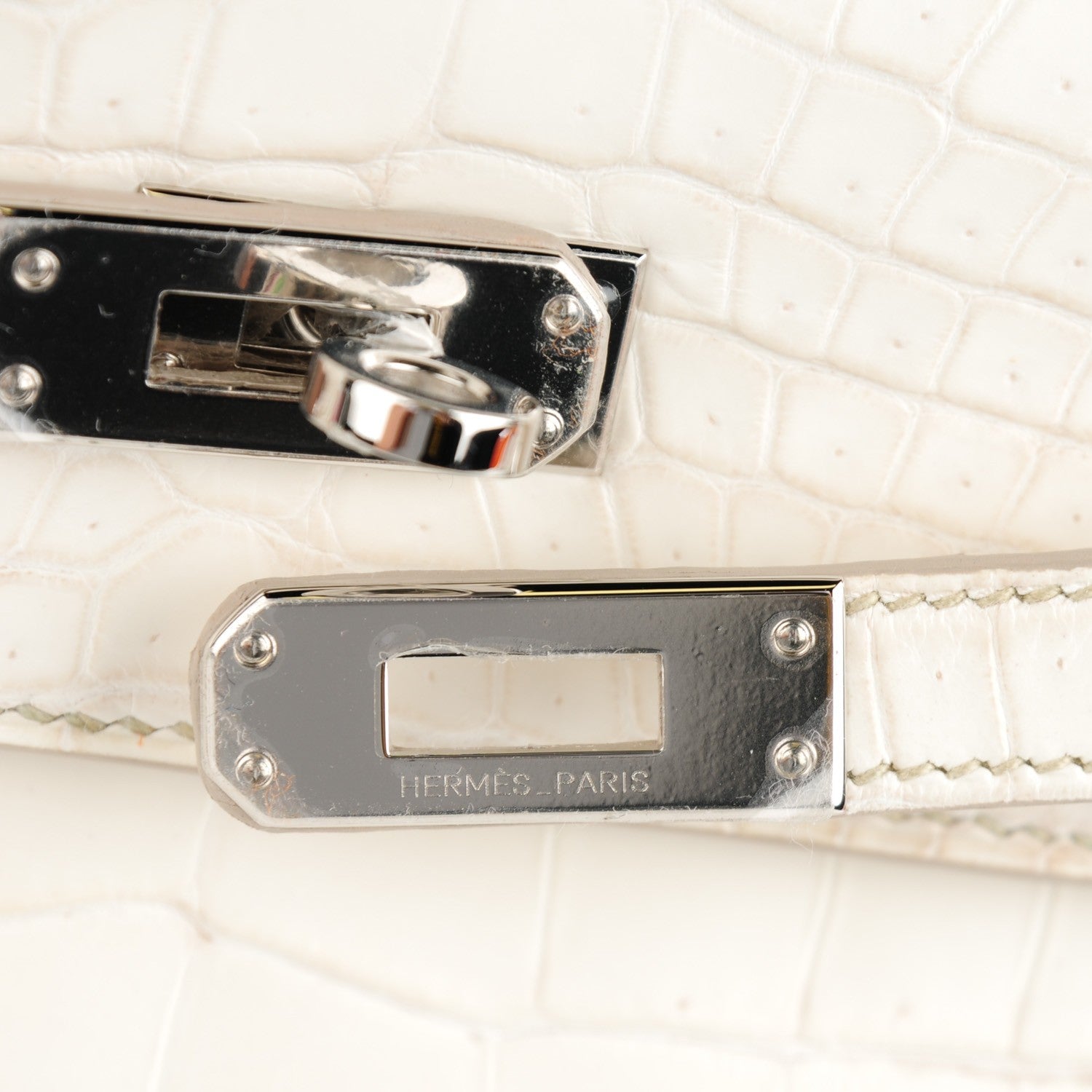 Hermes Matte Niloticus Crocodile Himalaya Kelly Retourne 25 White 26 of 32
