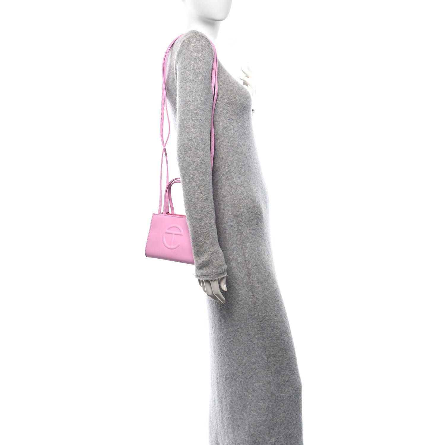 Telfar Vegan Leather Small Shopping Bag Bubblegum 3 of 9