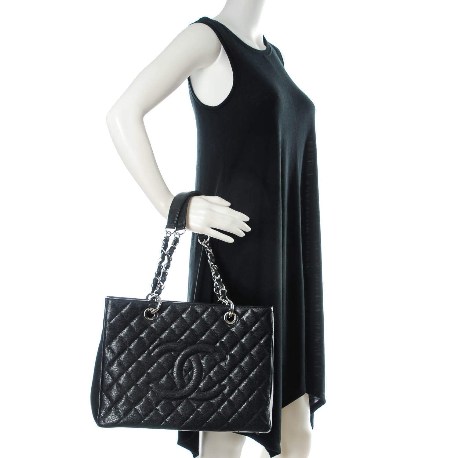 Chanel Caviar Quilted Grand Shopping Tote GST Black 2 of 7