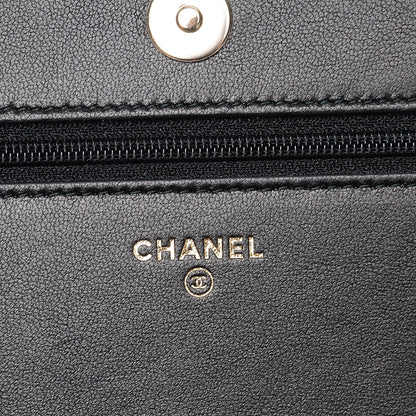 Chanel Velvet Studded Wallet On Chain WOC Black 6 of 9