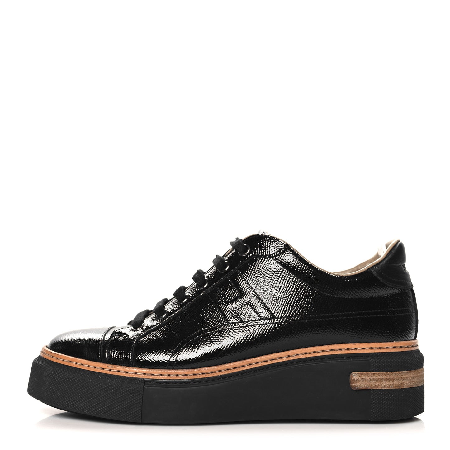 Patent Epsom Womens Polo Sneakers 39 Black