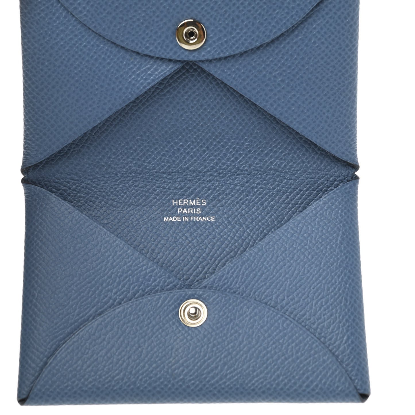 Epsom Calvi Card Case Bleu Agate
