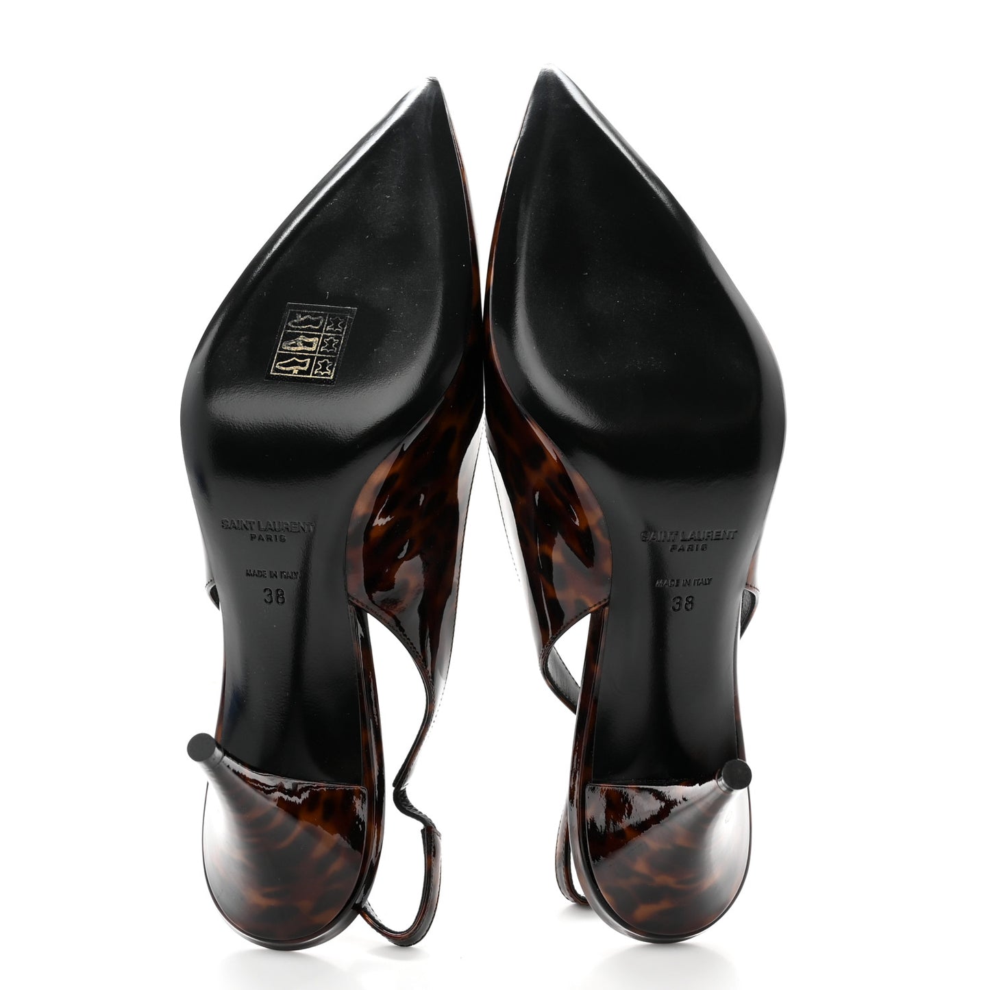 Patent Kiki Tortoise Slingback 85 Pumps 38 Black