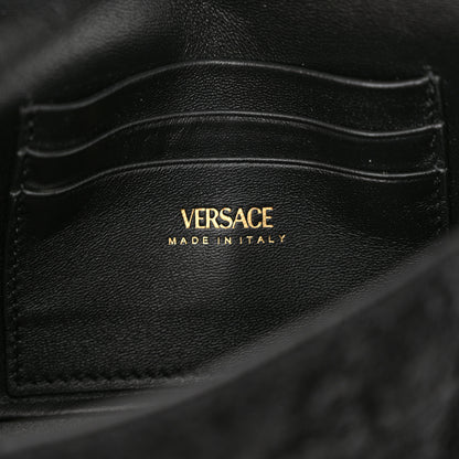 Versace Tweed Lambskin Virtus Mini Chain Bag Black 6 of 11
