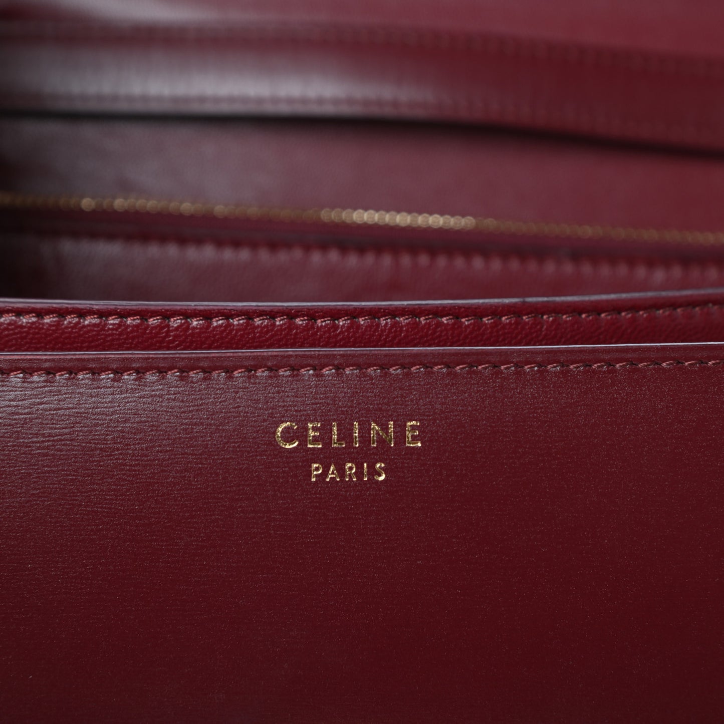 Box Calfskin Medium Classic Box Flap Bag Burgundy