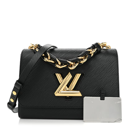 Louis Vuitton Epi Twist Braided Strap Shoulder Bag MM Black 3 of 9