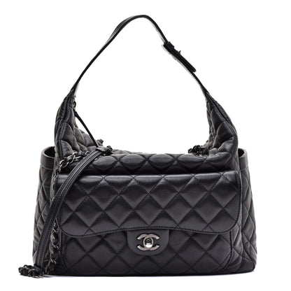 Chanel Lambskin Quilted Hobo Black 1 of 12