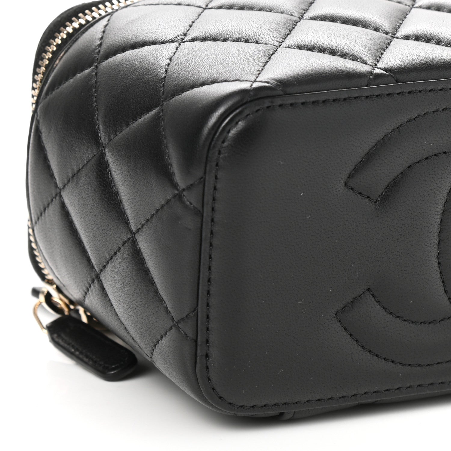 Chanel Lambskin Quilted Small Top Handle Vanity Case With Chain Black 11 of 12