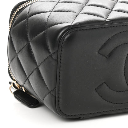 Chanel Lambskin Quilted Small Top Handle Vanity Case With Chain Black 11 of 12