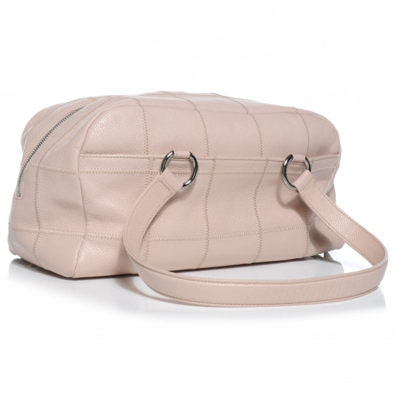 Caviar Square Stitched Bag Light Pink