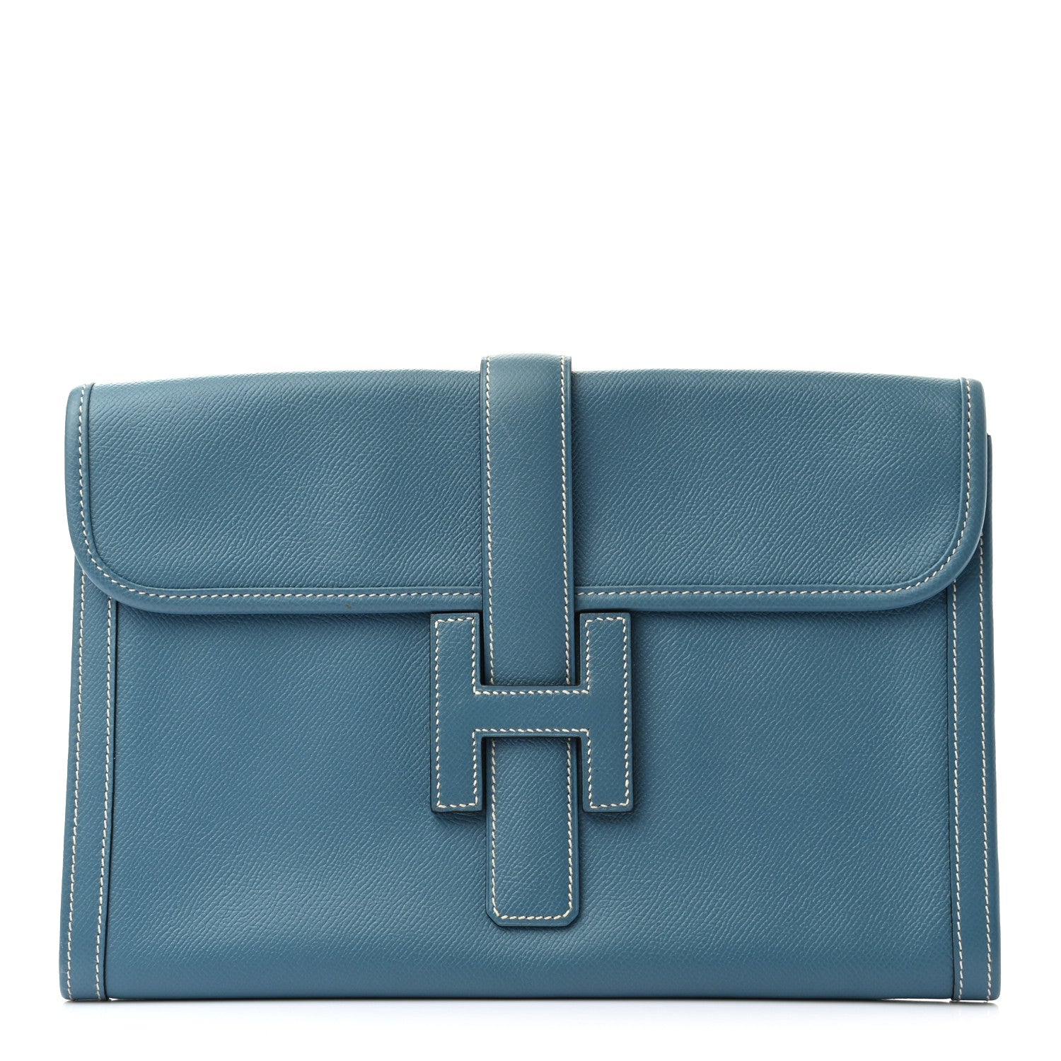Hermes Epsom Jige PM Clutch Blue Jean 1 of 9