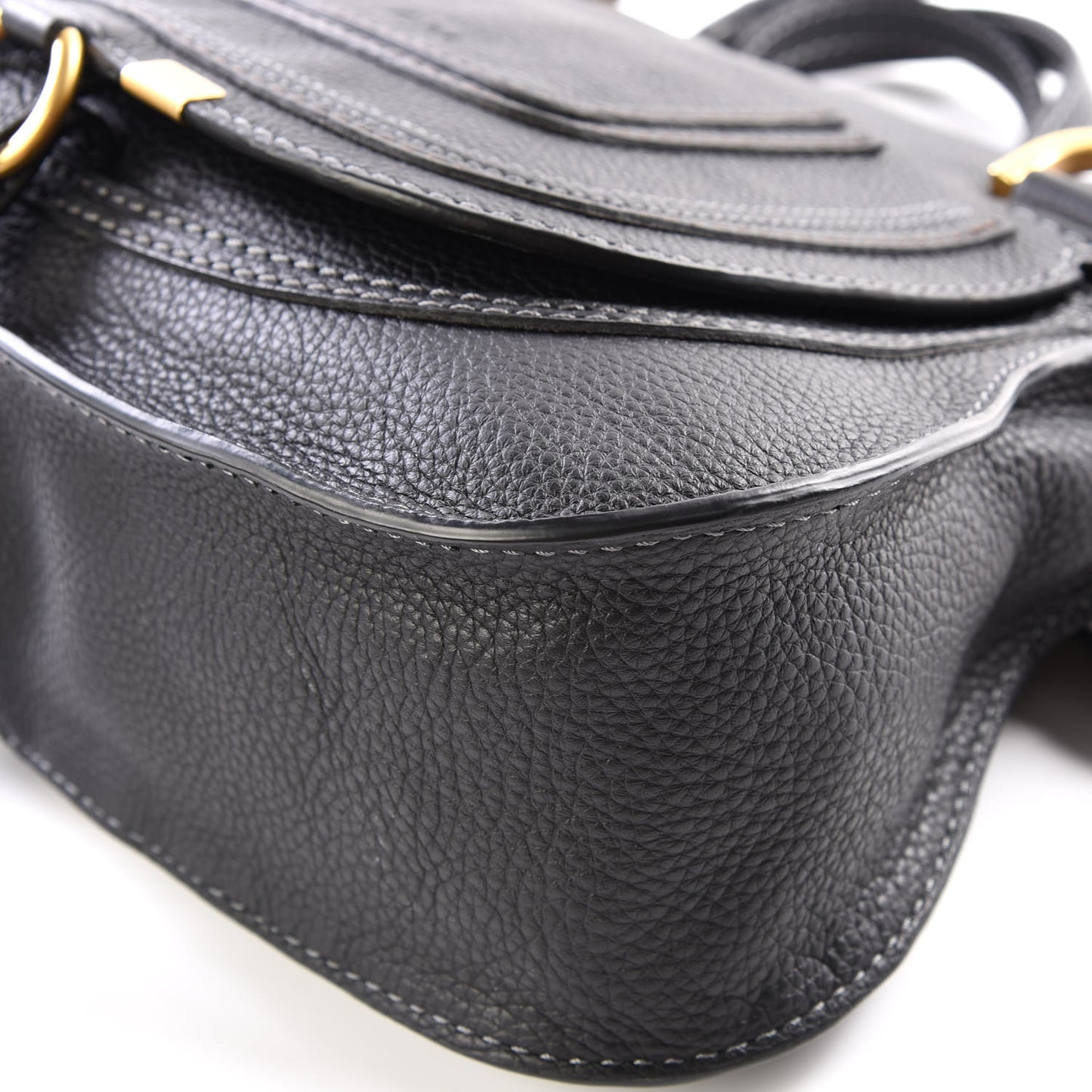 Calfskin Small Marcie Satchel Black