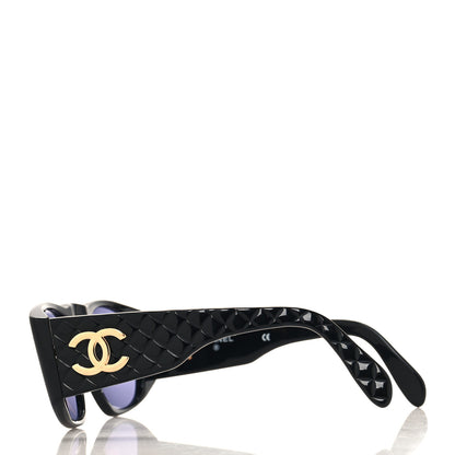 Chanel Acetate Quilted Sunglasses 01450 Black 3 of 6