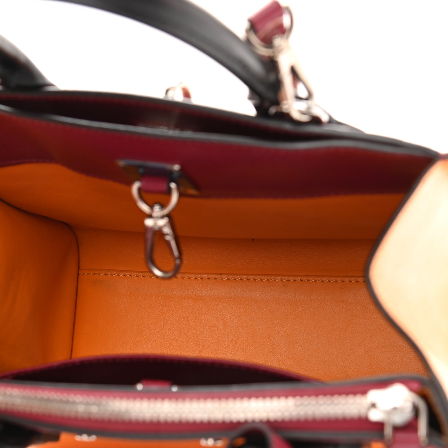 Calfskin City Steamer Mini Amaretto Burgundy Black