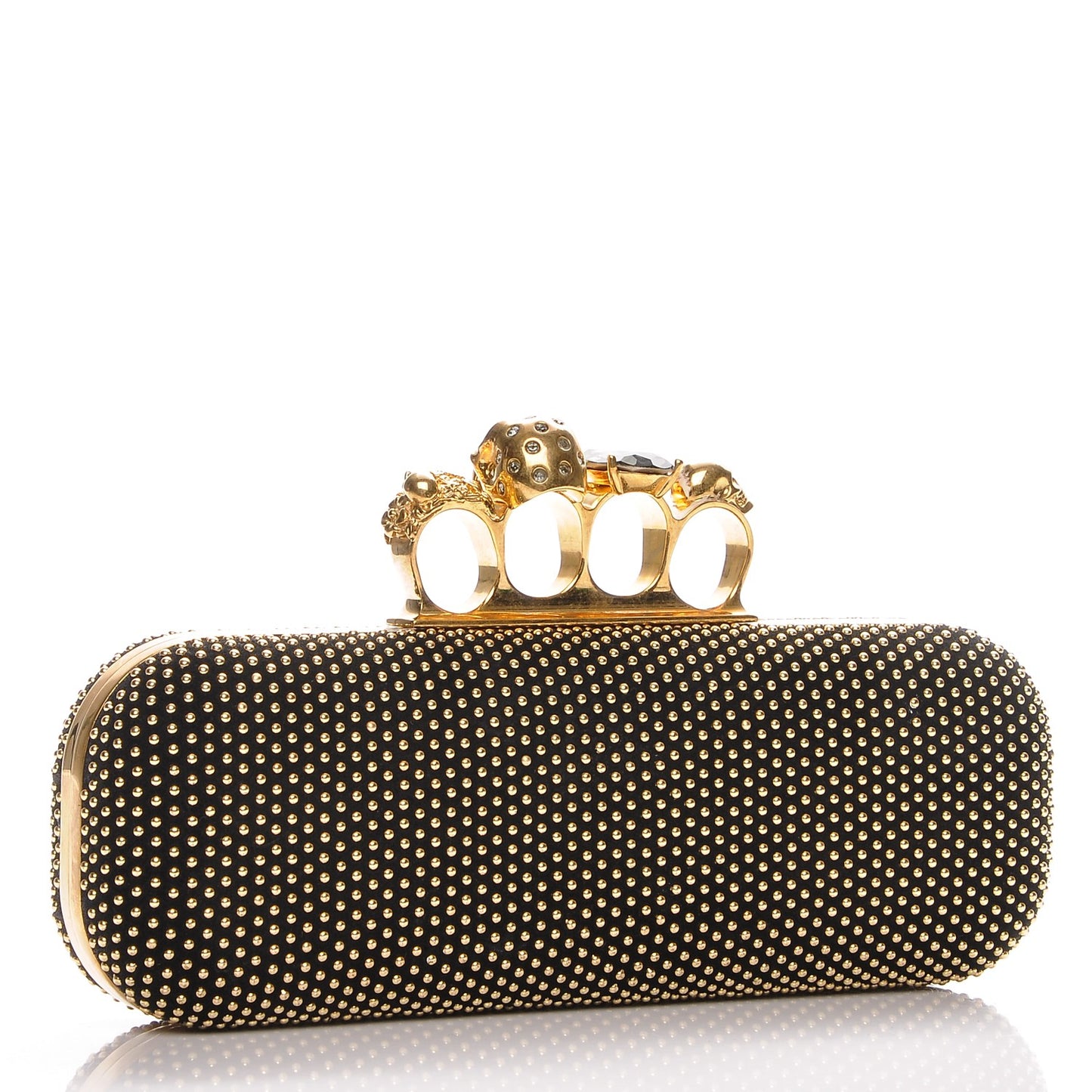Studded Knucklebox Clutch Black