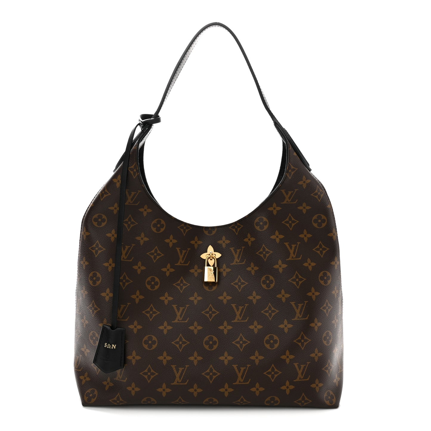 Monogram Flower Hobo Black
