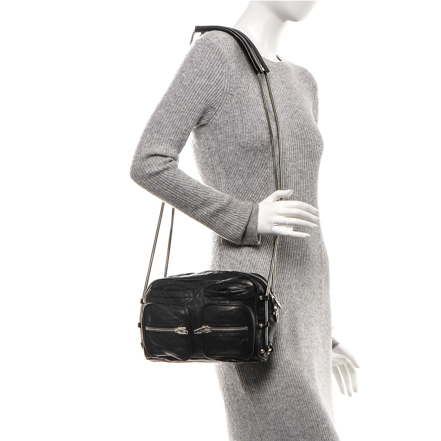 Washed Lambskin Brenda Chain Black