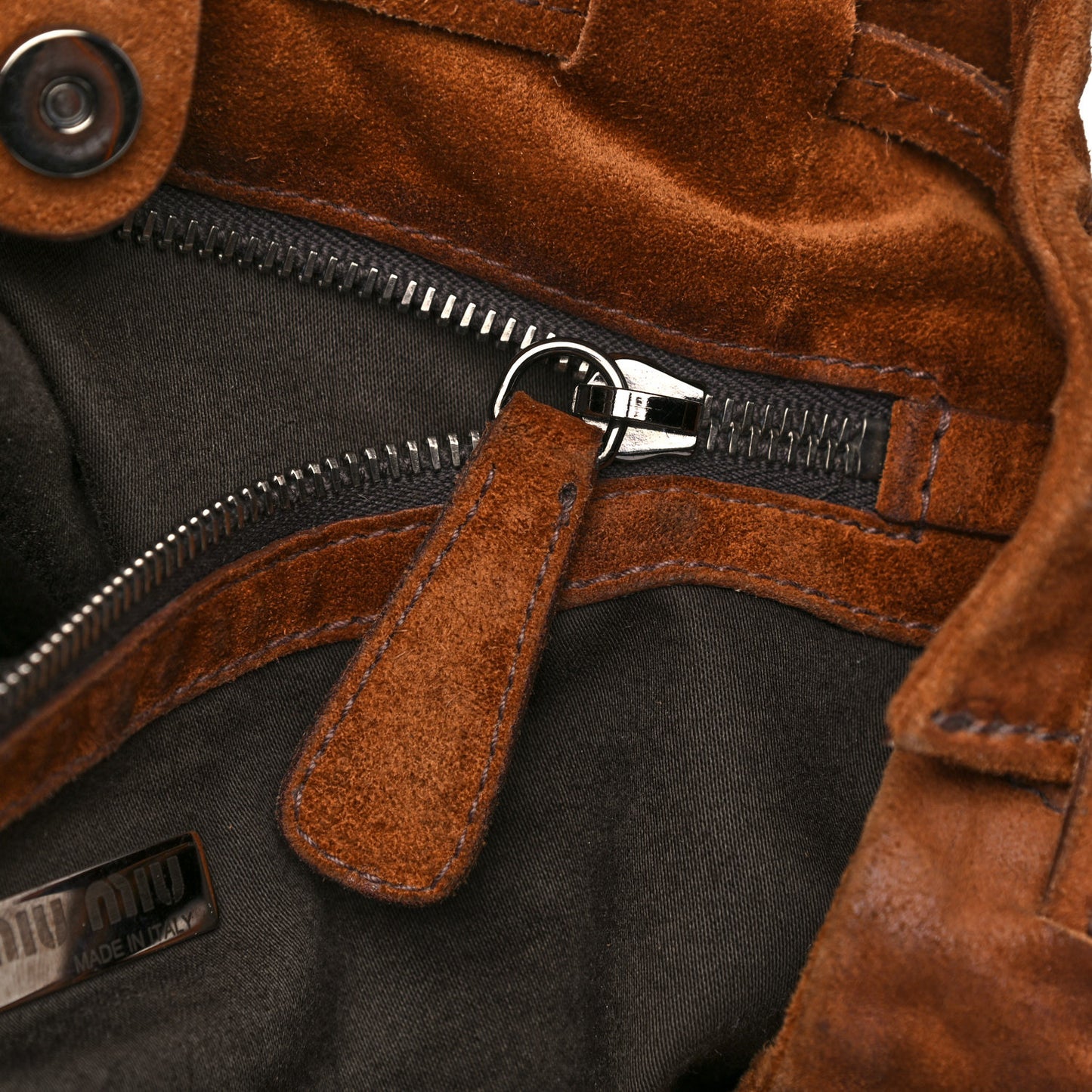 Suede Drawstring Tote Brown