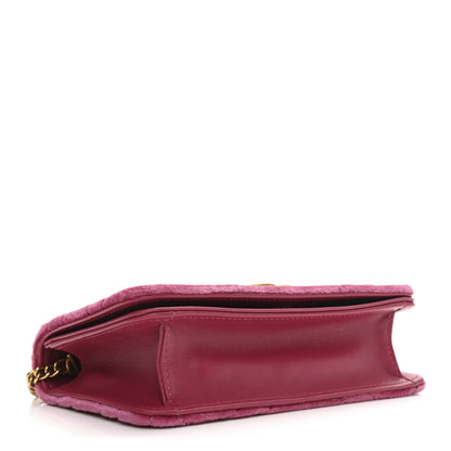 Gucci Velvet Matelasse Love Embroidered GG Marmont Mini Bag Light Raspberry Rose 4 of 9