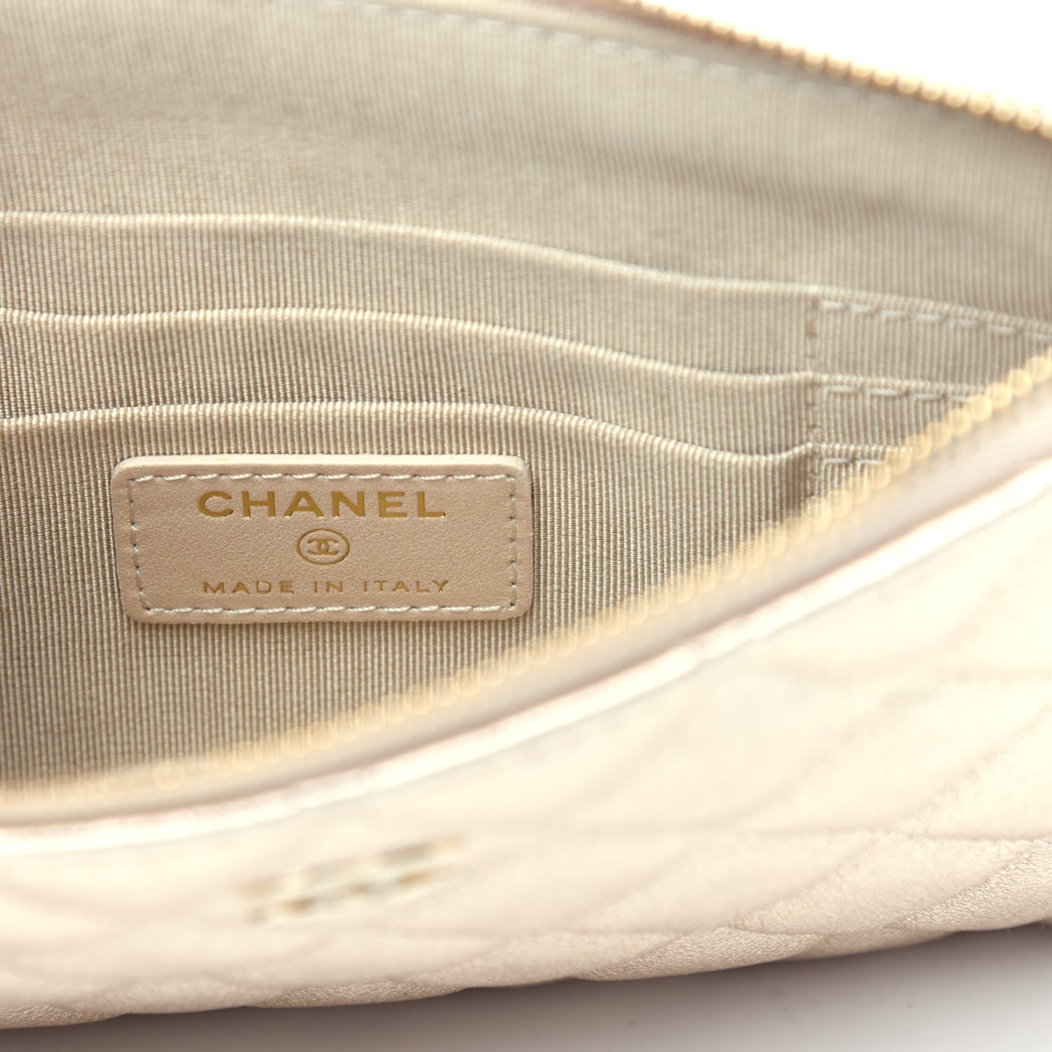 Chanel Metallic Lambskin Quilted Cosmetic Case Gold 6 of 8