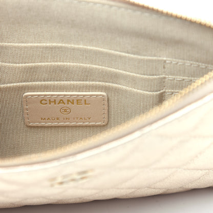 Chanel Metallic Lambskin Quilted Cosmetic Case Gold 6 of 8