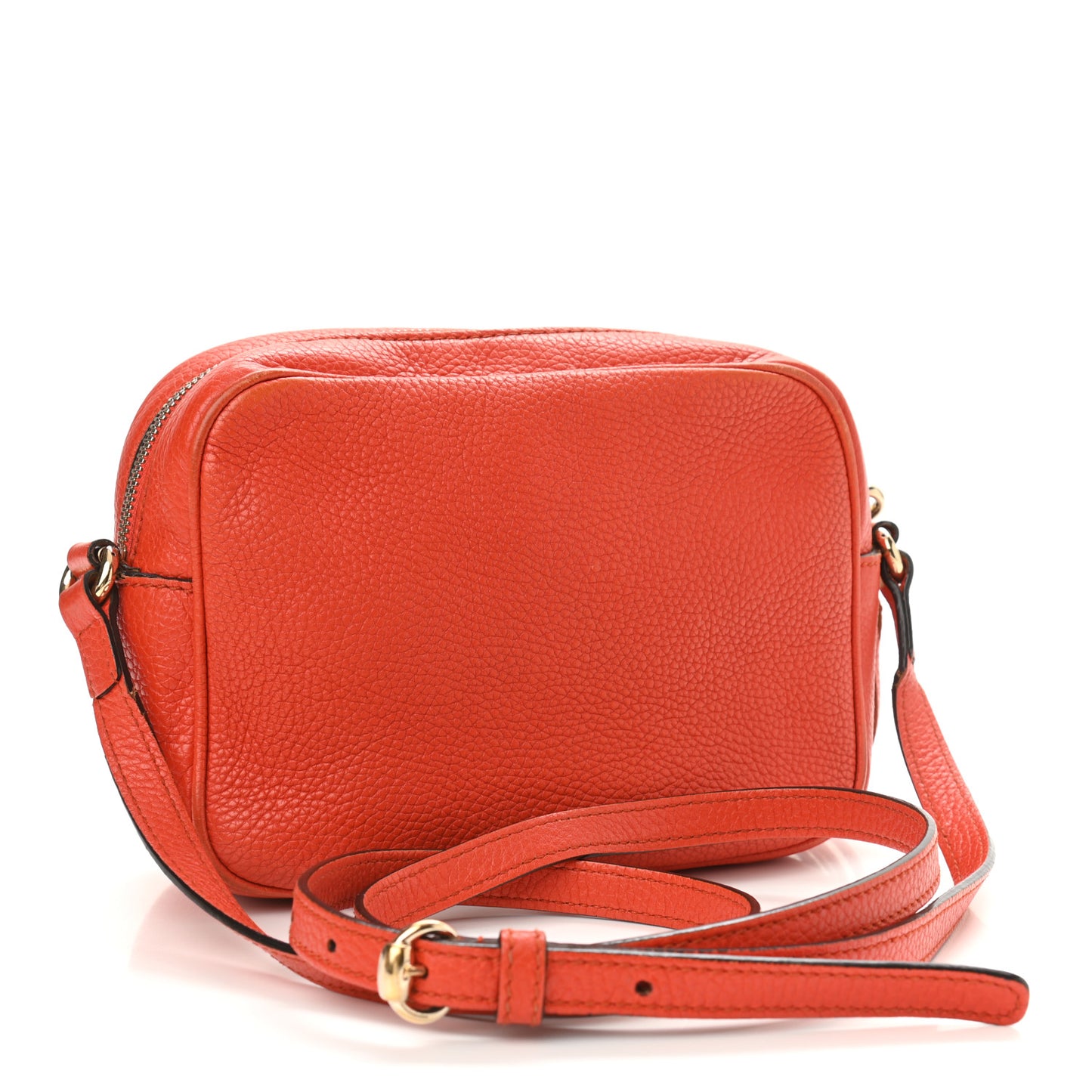 Pebbled Calfskin Small Soho Disco Bag Sun Orange