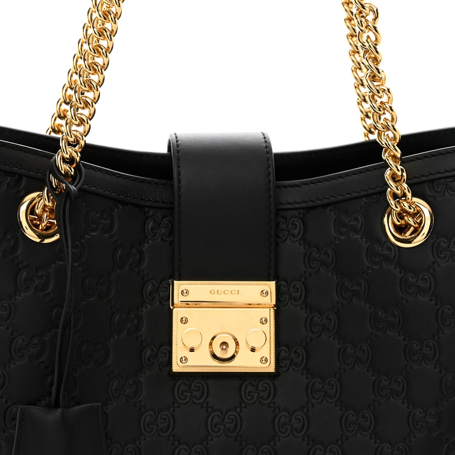 Gucci Guccissima Medium Padlock Tote Black 5 of 10