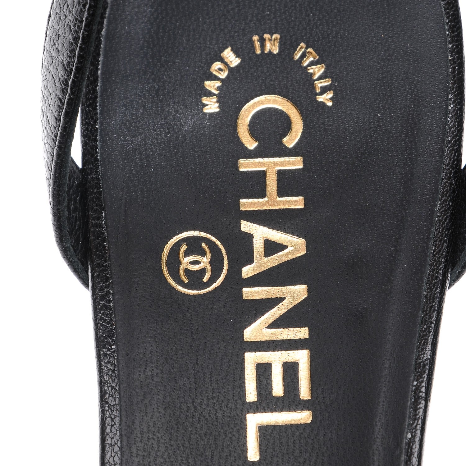 Chanel Goatskin Cap Toe CC Slingback Sandals 40.5 Black 7 of 10
